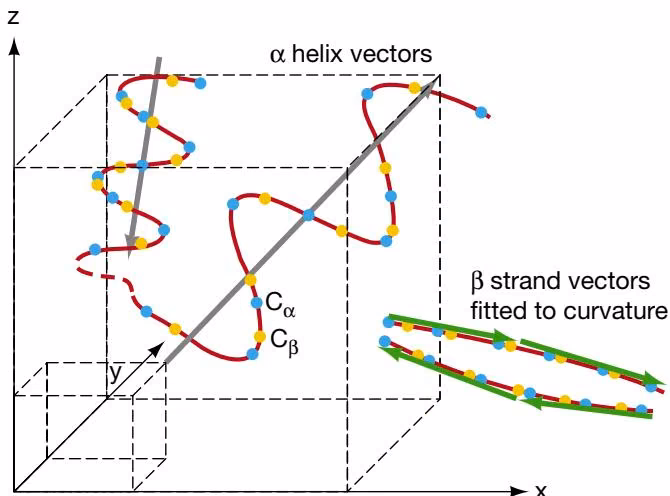 Figure 9.13. Alignment of the three-dimensional structure of proteins by their secondary structures. Representation of a